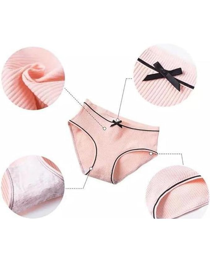 Bow String Ribbed Panty (Multi-color Pack of 4)