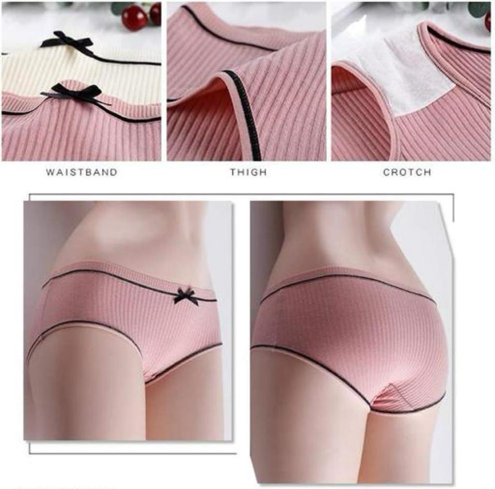 Bow String Ribbed Panty (Multi-color Pack of 4)