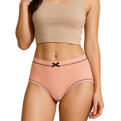 Bow String Ribbed Panty (Multi-color Pack of 4)